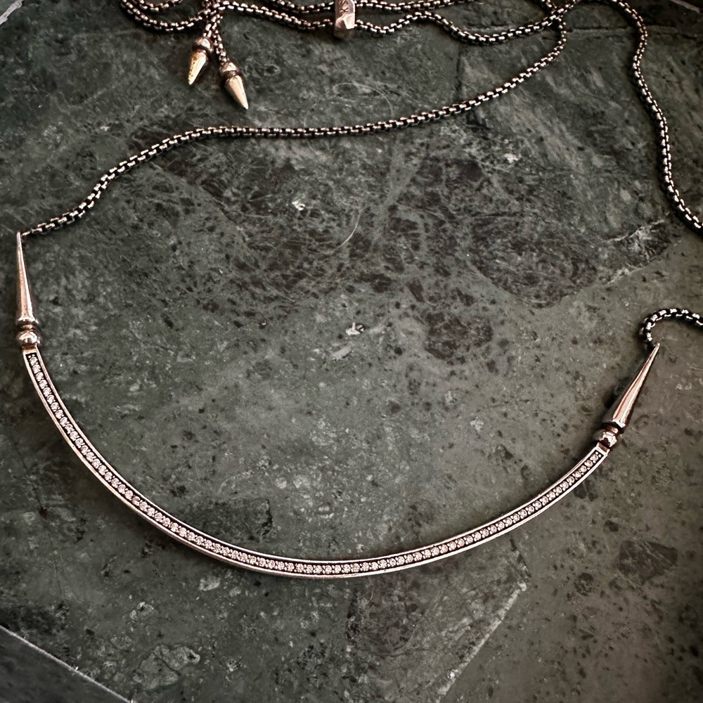 Kendra Scott Silver Necklace with Crystal Detail
